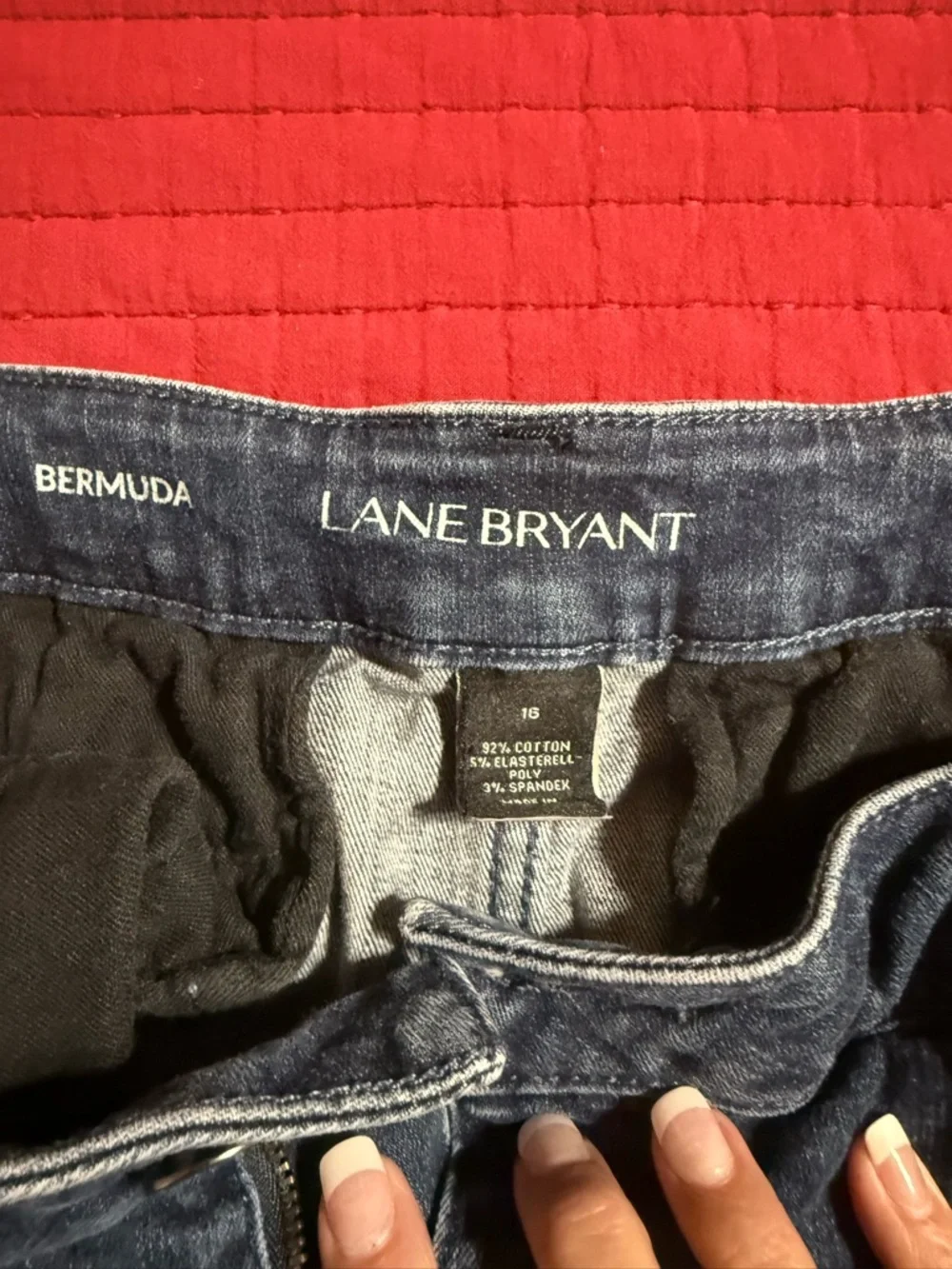 Lane Bryant Dark Blue Bermuda Denim Shorts - Picture 5 of 5